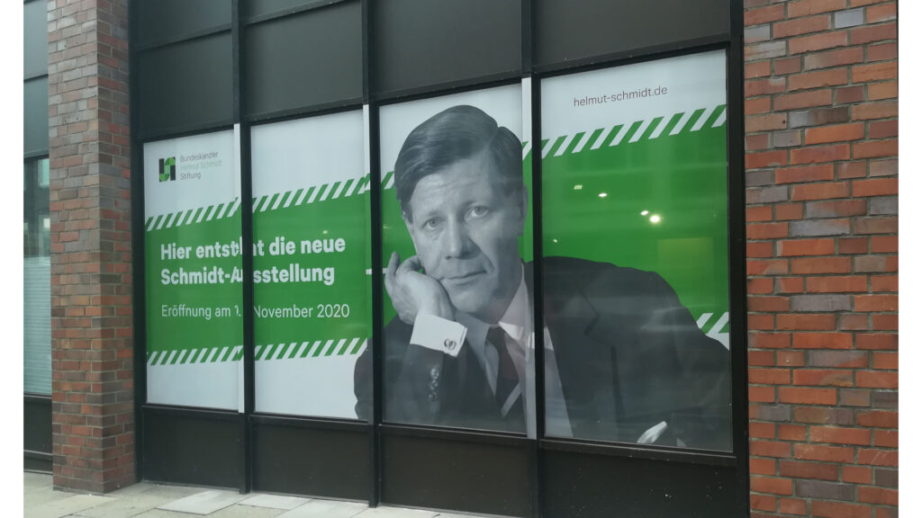 printed window film for the Helmut Schmidt exhibition