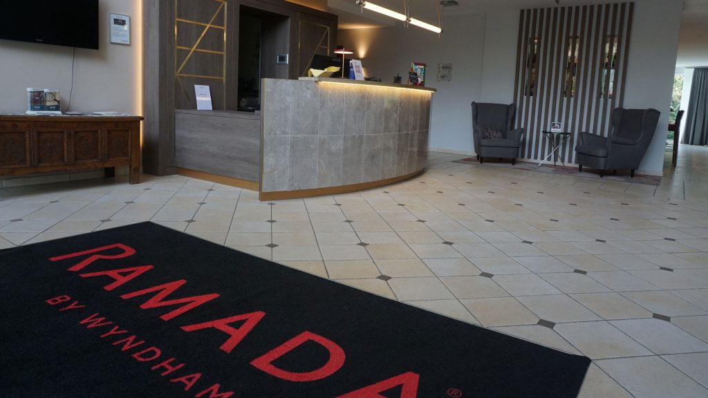 Ramada reception entrance area: view after vinyl wrapping