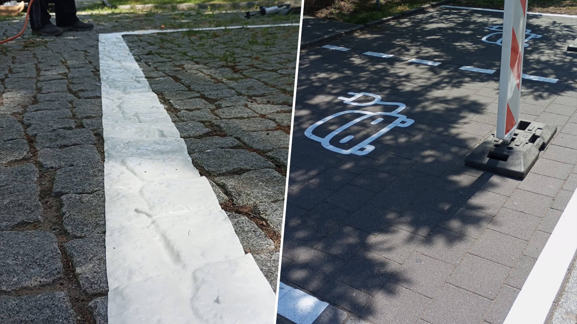 Parkplatzmarkierung Elektroparkplatz